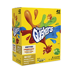 Betty Crocker Fruit Gushers Fruit Snacks, Strawberry and Tropical Fruit Flavors, 0.8 oz, 42 Pouches/Carton (GRR22001036)