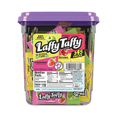 Nestl Laffy Taffy, Assorted Flavors, 3.08 lb Tub, 145 Wrapped Pieces/Tub (GRR20900119)