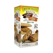 Nature Valley Biscuits, Cinnamon with Almond Butter/Honey with Peanut Butter, 1.35 oz Pouch, 30 Count, Ships in 1-3 Business Days (22001046)