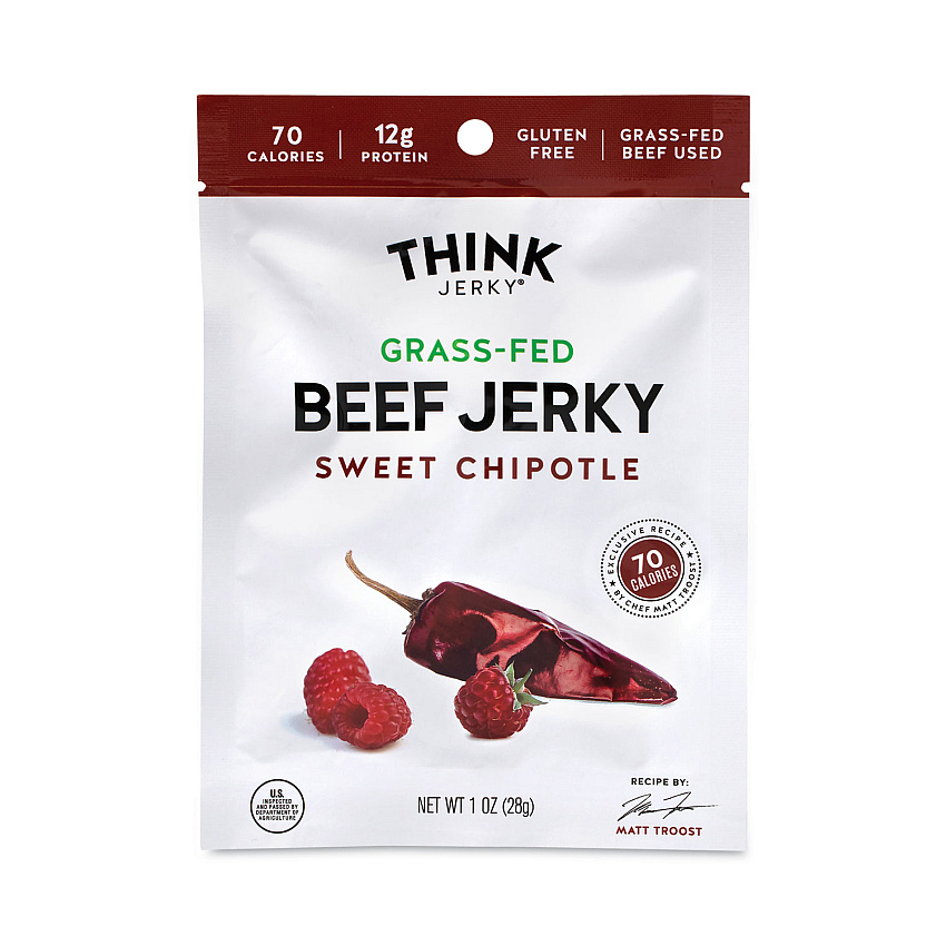 Think Jerky Sweet Chipotle Beef Jerky, 1 oz Pouch, 12/Pack (GRR22000985)