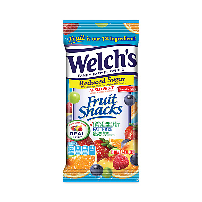 Welch's Reduced Sugar Mixed Fruit Snacks, 1.5 oz Pouches, 144/Carton (GRR26700008)