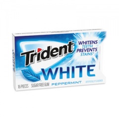 Trident Sugar-Free Gum, White Peppermint,16 Pieces/Pack, 9 Packs/Box, Delivered in 1-4 Business Days (20902451)