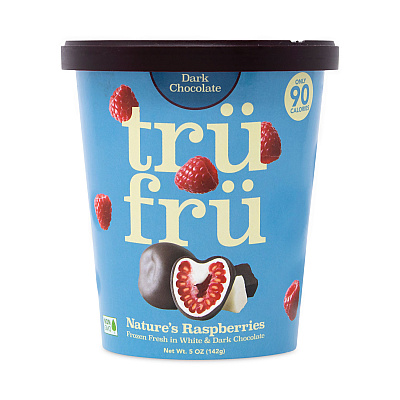 Tru Fru Nature's Hyper-Chilled Raspberries in White and Dark Chocolate, 5 oz Cup, 8/Carton (GRR90300268)