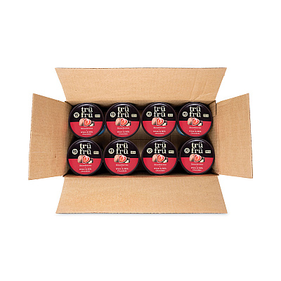 Tru Fru Nature's Hyper-Chilled Strawberries in White and Milk Chocolate, 5 oz Cup, 8/Carton (GRR90300269)