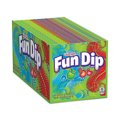 Lik-m-aid Fun Dip Candy, Assorted Flavors, 0.43 oz Pouches, 48/Box (GRR20900166)