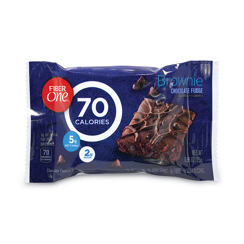 Fiber One 70 Calorie Chocolate Fudge Brownies, 0.89 oz, 40/Carton (GRR22000454)