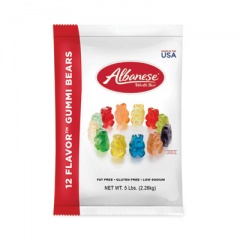 Albanese Worlds Best Gummi Bears, 5 lb Pouch, Assorted, Delivered in 1-4 Business Days (20600001)