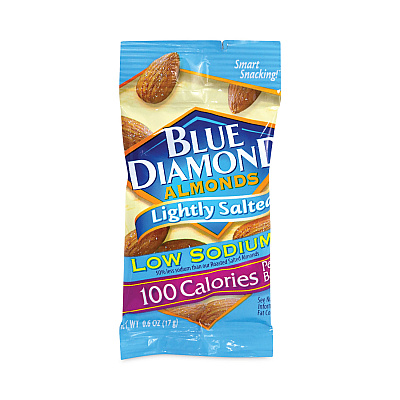 Blue Diamond Low Sodium Lightly Salted Almonds, 1.5 oz Bag, 42 Bags/Carton (GRR22000795)