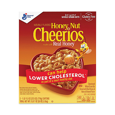 Cheerios Honey Nut Cereal, 27.5 oz Box, 2/Carton (GRR22000728)