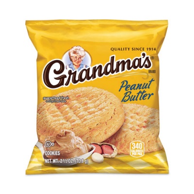 Grandma's Homestyle Peanut Butter Cookies, 2.5 oz Pack, 2 Cookies/Pack, 60 Packs/Carton, Delivered in 1-4 Business Days (29500063)