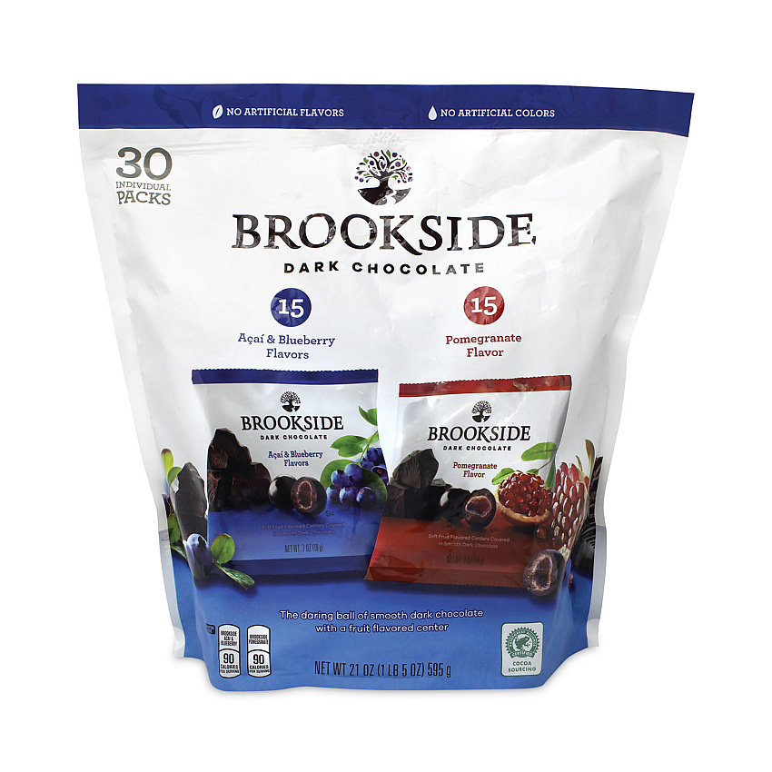BROOKSIDE Dark Chocolate Fruit, Acai Blueberry and Pomegranate, 30 Pouches/Carton (GRR22001031)