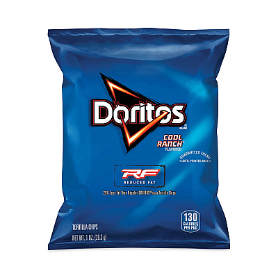 Doritos Reduced Fat Cool Ranch Tortilla Chips, 1 oz Bag, 72 Bags/Carton (GRR29500056)