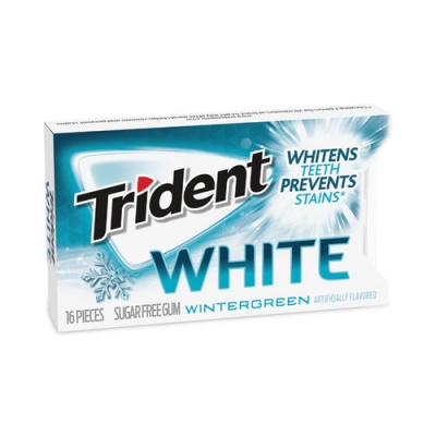 Trident Sugar-Free Gum, White Wintergreen, 16 Pieces/Pack, 9 Packs/Box, Ships in 1-3 Business Days (20902519)