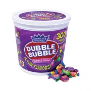 Dubble Bubble Bubble Gum Assorted Flavor Twist Tub, 300 Pieces/Tub, Ships in 1-3 Business Days (22000223)