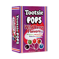 Tootsie Roll Tootsie Pops, Assorted Wild Berry Flavors, 0.6 oz Lollipops, 100/Box (GRR20901184)