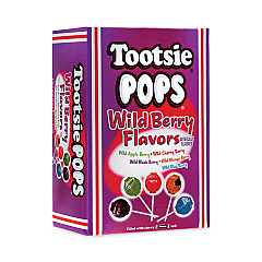 Tootsie Roll Tootsie Pops, Assorted Wild Berry Flavors, 0.6 oz Lollipops, 100/Box (GRR20901184)