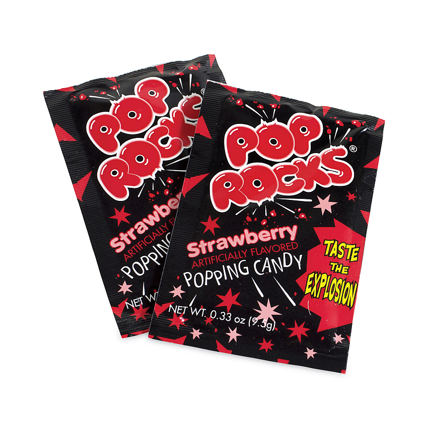 POP ROCKS Sugar Candy,Strawberry, 0.33 oz Pouches, 24/Carton (GRR20900231)