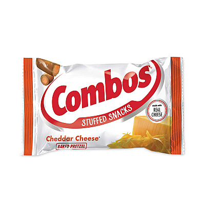 Combos Baked Snacks, 1.8 oz Bag, Cheddar Cheese Pretzel, 18 Bags/Carton (GRR20900409)