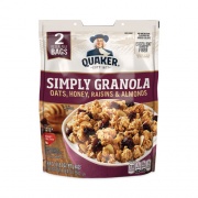 Quaker Simply Granola, Oats, Honey, Raisins and Almonds, 34.5 oz Bag, 2 Bags/Pack, Ships in 1-3 Business Days (22000734)
