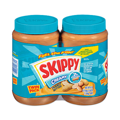 SKIPPY Creamy Peanut Butter, 48 oz Jar, 2/Pack (GRR22000483)