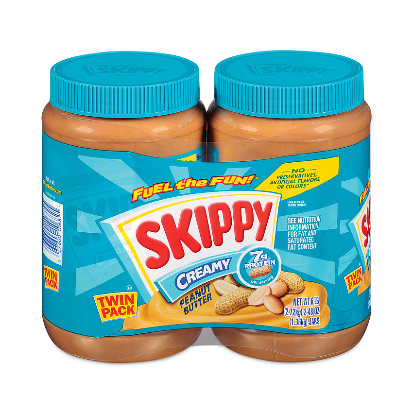 SKIPPY Creamy Peanut Butter, 48 oz Jar, 2/Pack (GRR22000483)