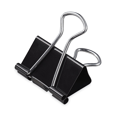 Universal Binder Clips, Mini, Black/Silver, 12/Box (UNV10199)