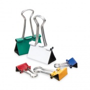 Universal Binder Clips with Storage Tub, (12) Mini (0.5"), (12) Small (0.75"), (6) Medium (1.25"), Assorted Colors (31026)