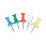 Universal Colored Push Pins, Plastic, Assorted, 0.38", 400/Pack (31314)