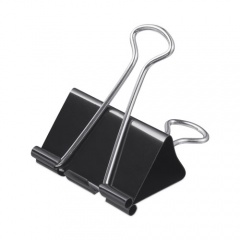 Universal Binder Clips with Storage Tub, Large, Black/Silver, 12/Pack (11112)