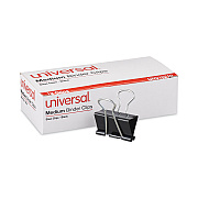 Universal Binder Clips, Medium, Black/Silver, 12/Box (UNV10210)