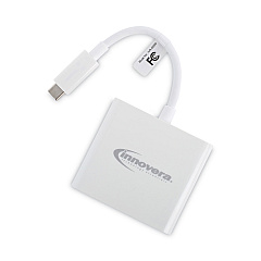 Innovera USB Type-C HDMI Multiport Adapter, HDMI/USB-C/USB 3.0, 0.65 ft, White (IVR50000)