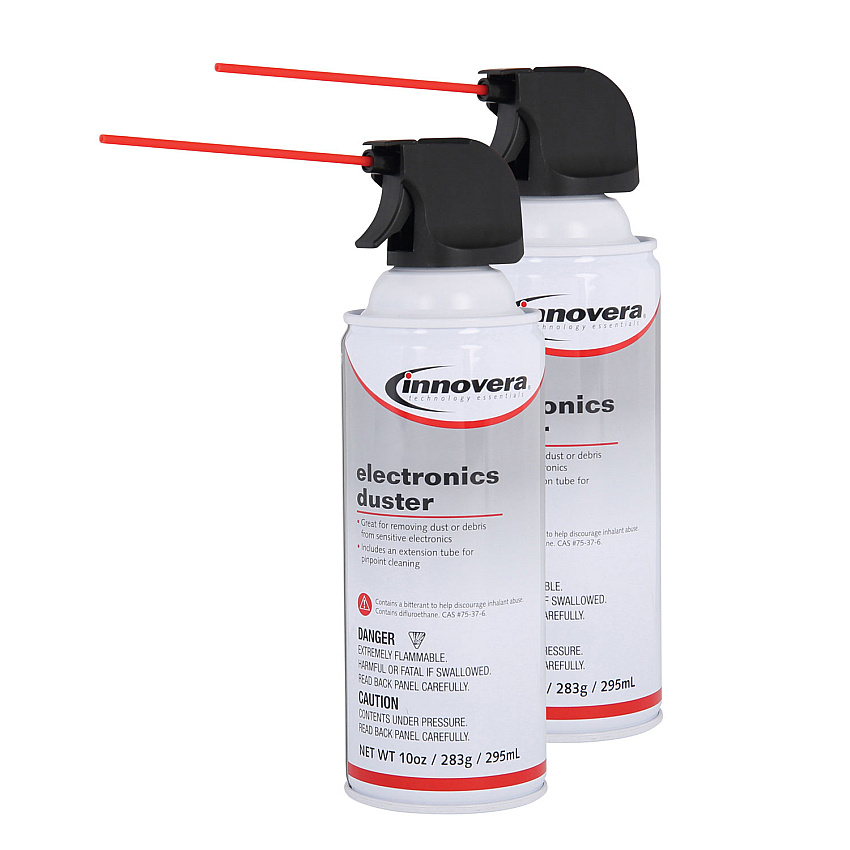 Innovera Compressed Air Duster Cleaner, 10 oz Can, 2/Pack (IVR10012)