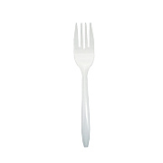 Medium Weight Polypropylene Unwrapped, Fork, White (1000 Per Case), Case Of 1000 (CPPMDFKBKW1)
