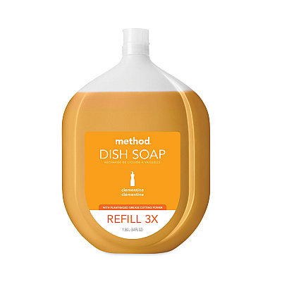 Method Dish Soap Refill Tub, Clementine Scent, 54 oz Tub, 4/Carton (MTH10576)