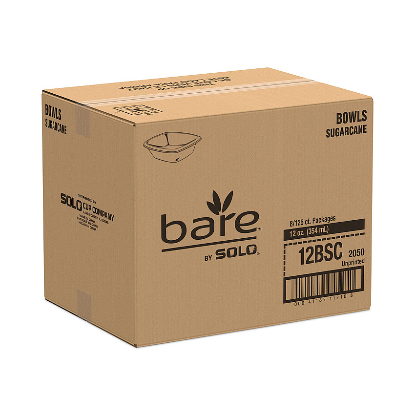 Solo Bare Eco-Forward Sugarcane Dinnerware, ProPlanet Seal, Bowl, 12 oz, Ivory, 125/Pack, 8 Packs/Carton (SCC12BSC)