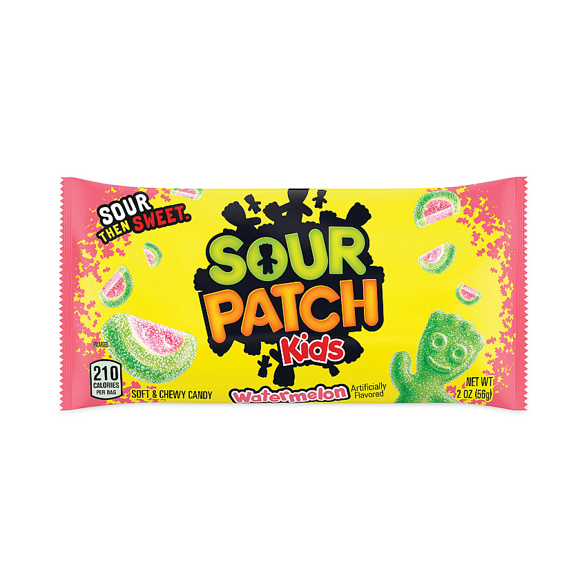 Sour Patch Kids Chewy Candy, Watermelon, 2 oz Bags, 24/Carton (GRR30400004)