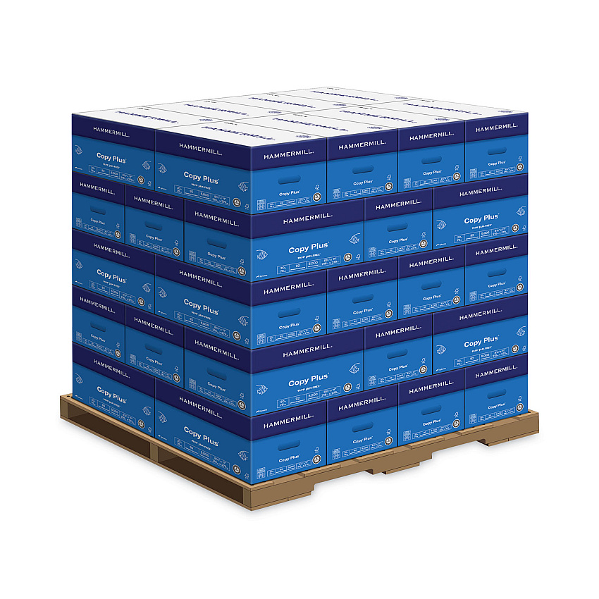 Hammermill Copy Plus Print Paper, 92 Bright, 20 lb Bond Weight, 8.5 x 11, White, 500 Sheets/Ream, 10 Reams/Carton, 40 Cartons/Pallet (HAM105007PLT)