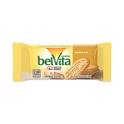 Nabisco belVita Breakfast Biscuits, Golden Oat, 1.76 oz Packet of 4, 12 Packets/Box, 3 Boxes/Carton (GRR30700147)