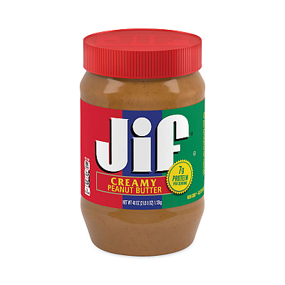 Jif Creamy Peanut Butter, 40 oz Jar, 2/Pack (GRR30700227)
