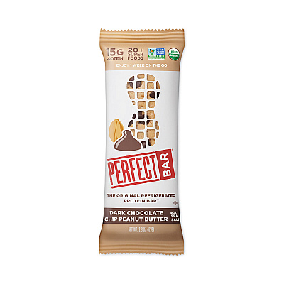 Perfect Bar Refrigerated Protein Bar, Dark Chocolate Peanut Butter with Sea Salt, 2.3 oz Bar, 16/Carton (GRR30700247)