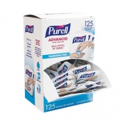 PURELL Single Use Advanced Gel Hand Sanitizer, 1.2 mL, Packet, Fragrance-Free, 125/Box, 12 Box/Carton (9630125NSCT)