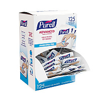 PURELL Advanced Hand Sanitizer Single Use, Gel , 1.2 mL, Packet, Fragrance-Free, 125/Box, 12 Box/Carton (GOJ9630125NSCT)