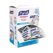 PURELL Single Use Advanced Gel Hand Sanitizer, 1.2 mL, Packet, Fragrance-Free, 125/Box (9630125NSBX)
