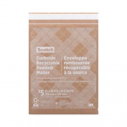 Scotch Curbside Recyclable Padded Mailer, #5, Bubble Cushion, Self-Adhesive Closure, 12 x 17.25, Natural Kraft, 100/Carton (CR51)