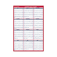 AT-A-GLANCE Academic Erasable Reversible Extra Large Wall Calendar, 48 x 32, White/Blue/Red, 12 Month (July to June): 2025 to 2026 (PM36AP28)