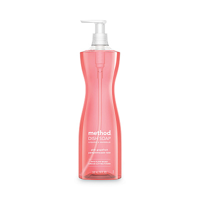 Method Dish Soap Pump, Hour-Glass Bottle Shape, Pink Grapefruit Scent, 18 oz Pump Bottle, 6/Carton (MTH10468)