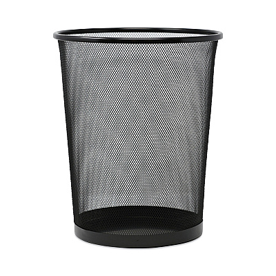 Universal Mesh Wastebasket, 18 qt, Steel Mesh, Black (UNV20008)