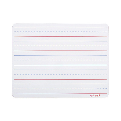 Universal Lap/Learning Dry-Erase Board, Penmanship Ruled, 11.75 x 8.75, White Surface, 6/Pack (UNV43911)