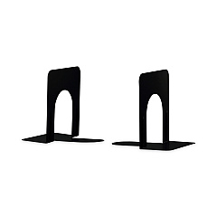 Universal Economy Bookends, Standard, 4.75 x 5.25 x 5, Heavy Gauge Steel, Black, 1 Pair (UNV54051)
