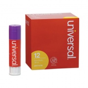 Universal Glue Stick, 0.28 oz, Applies Purple, Dries Clear, 12/Pack (74748)